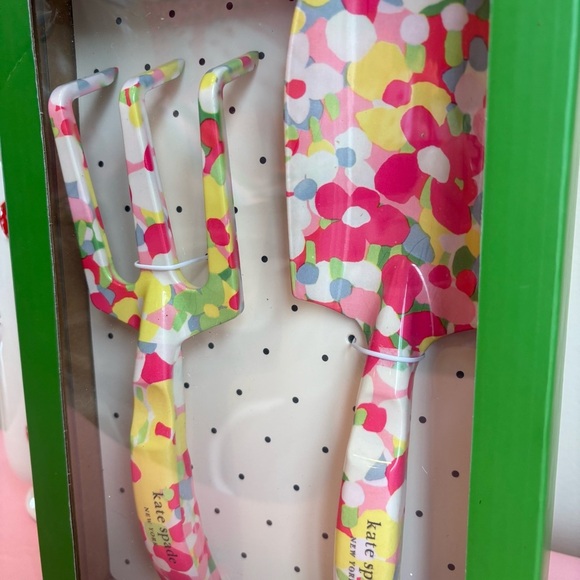 Kate Spade Garden Tool Set Floral Dot Set Trident and Trowel NWT Mother Day Gift - Picture 2 of 4